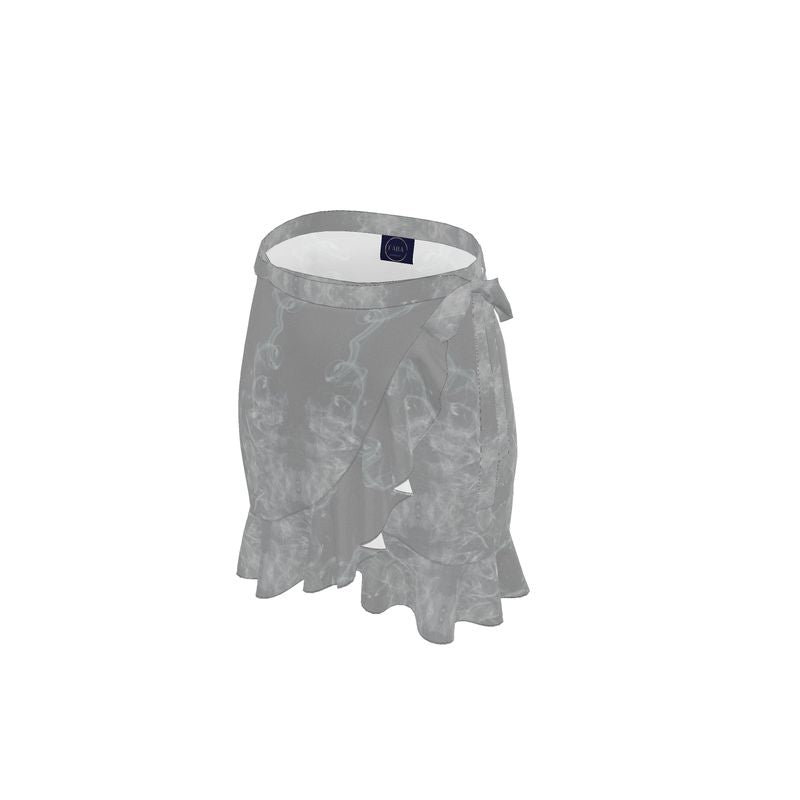 Grey Smoke Flounce Short Skirt - FABA Collection