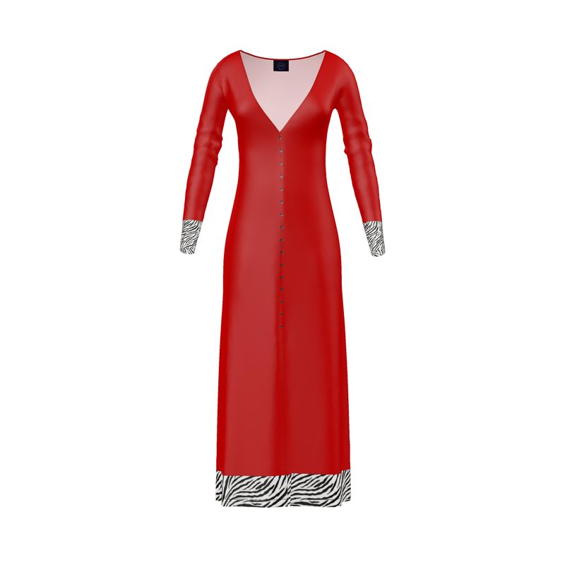 Zebra Red Heat Long Cardigan Dress