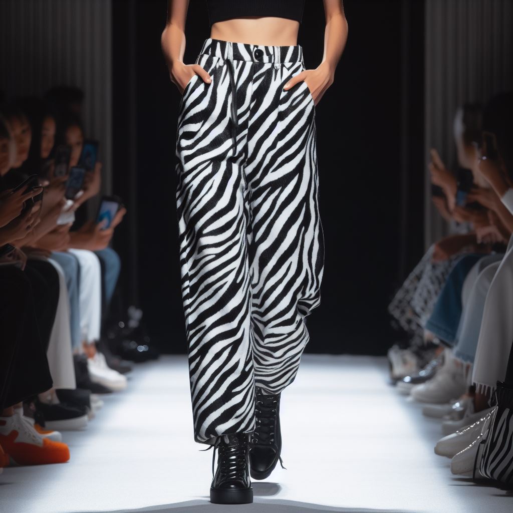 Cotton zebra loungewear pants