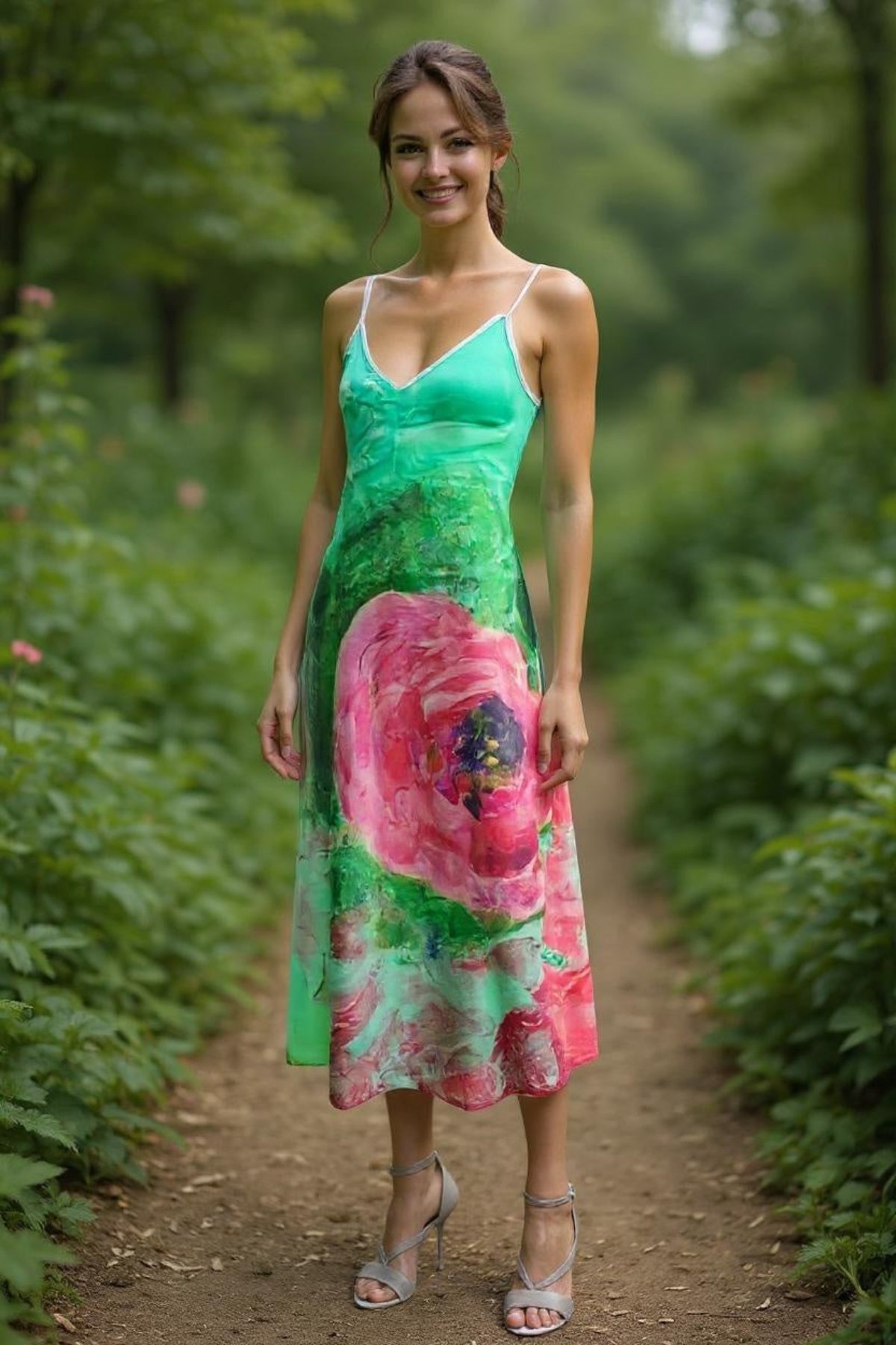 lsip dress in a garden