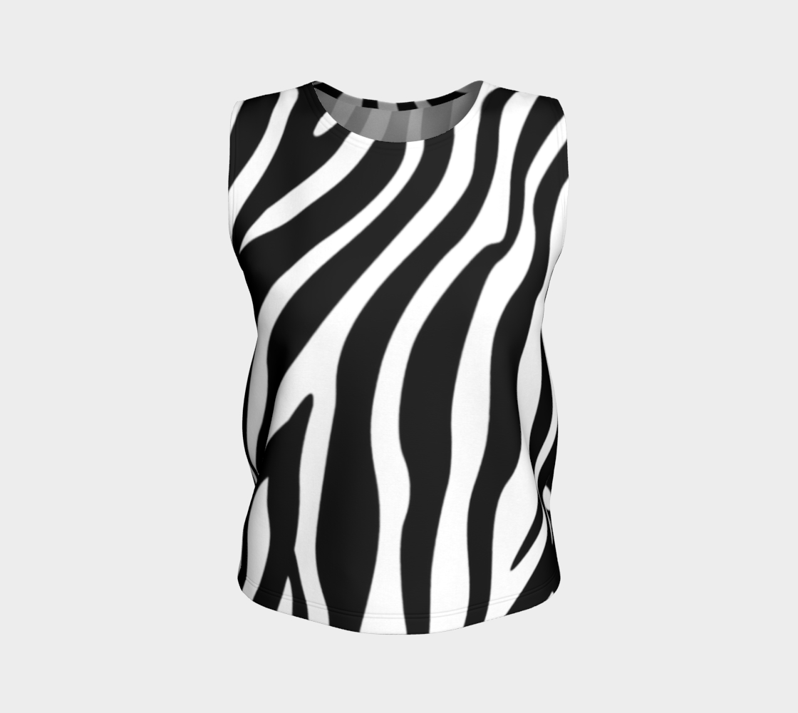 Black and white zebra-striped tank top on a light gray background