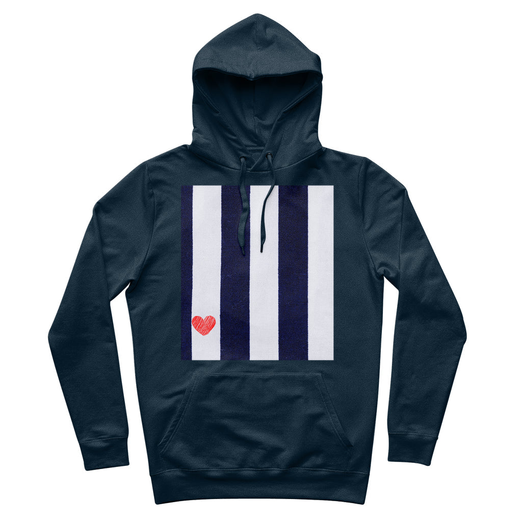 RED HEART & STRIPES 100% Organic Cotton Hoodie-FABA Collection