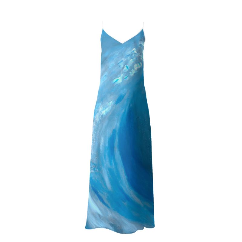 Silk Slip Dress Blue Wave-FABA Collection
