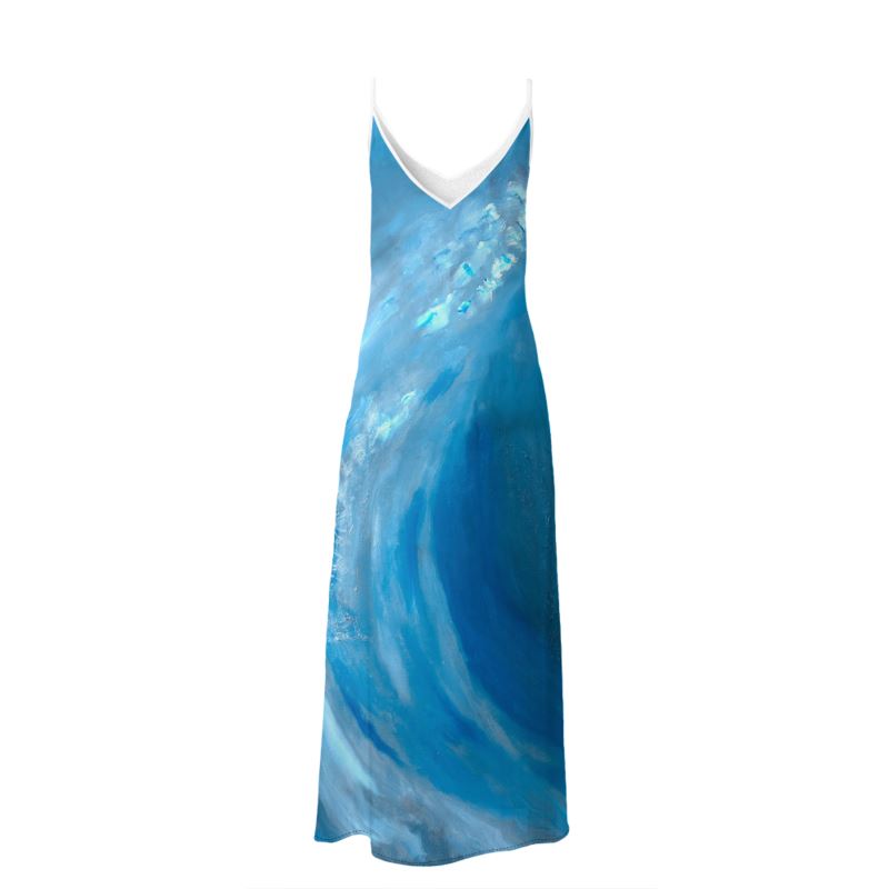 Silk Slip Dress Blue Wave-FABA Collection