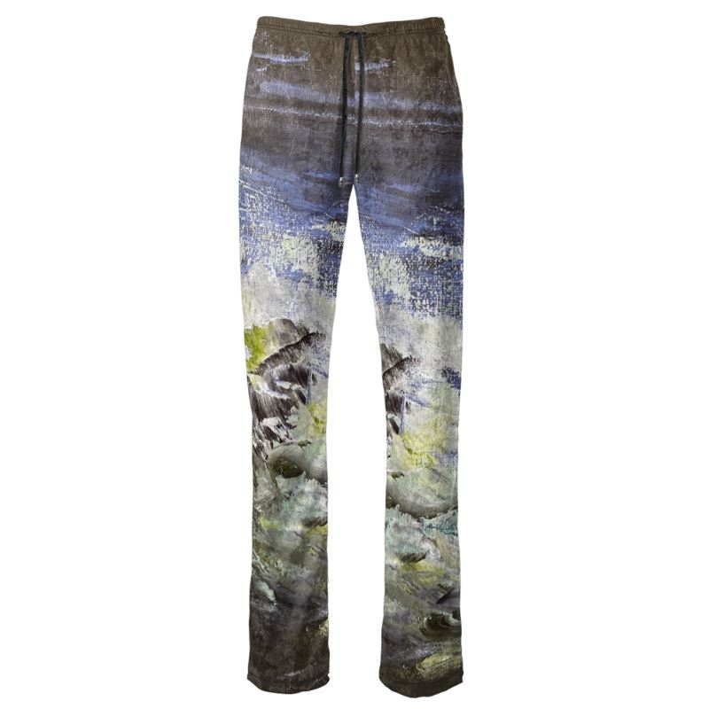 Women's Velvet Trousers Black Sea-FABA Collection