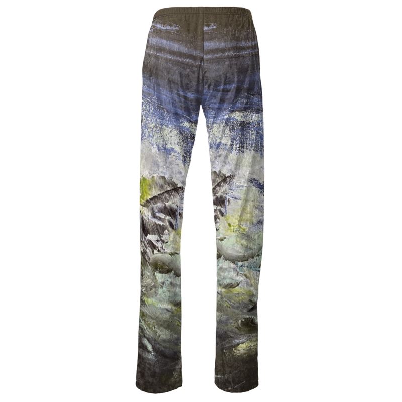 Women's Velvet Trousers Black Sea-FABA Collection