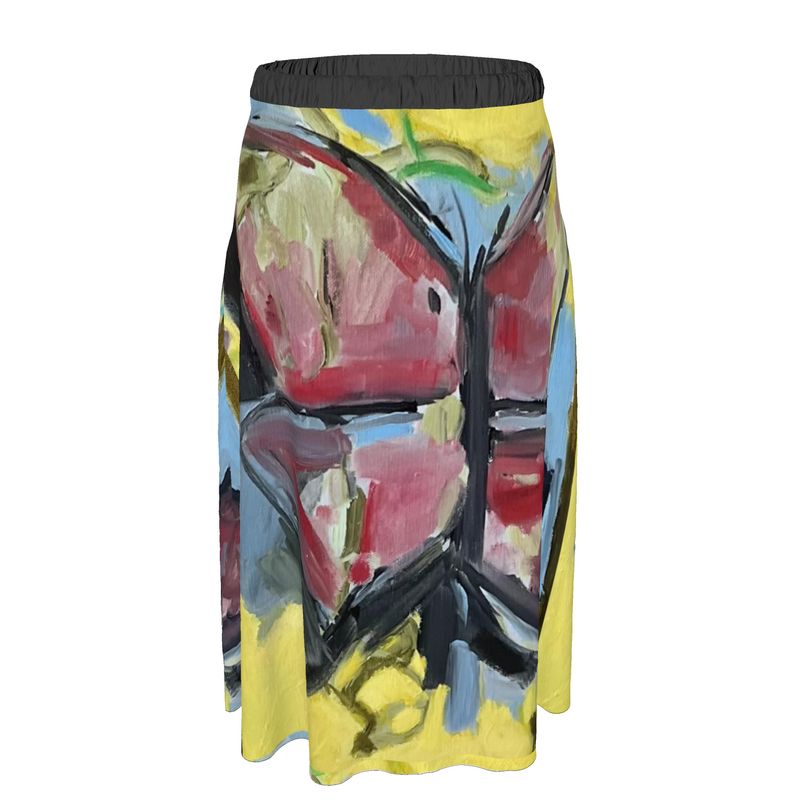 Back Maxi Muslin Two Layers Skirt Papillon Rouge - FABA Collection