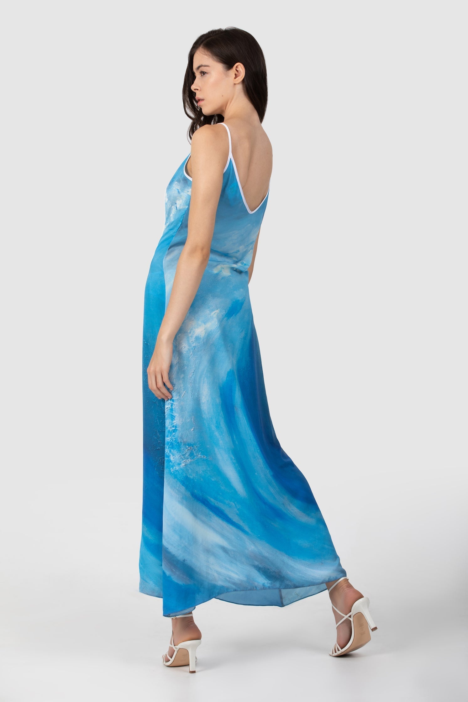 Silk Slip Dress Blue Wave-FABA Collection