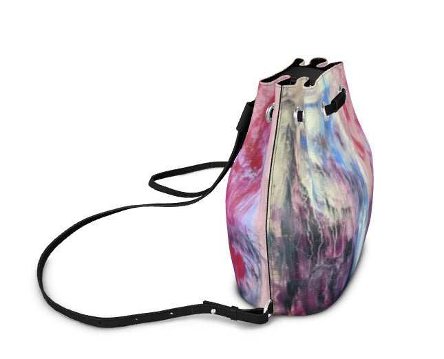 Leather Bucket Backpack Abstract Sailing-FABA Collection