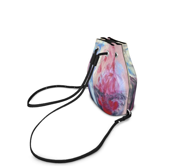 Leather Bucket Backpack Abstract Sailing-FABA Collection