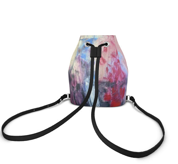 Leather Bucket Backpack Abstract Sailing-FABA Collection