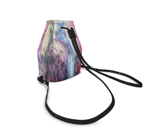 Leather Bucket Backpack Abstract Sailing-FABA Collection