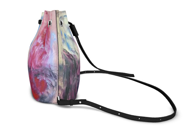 Leather Bucket Backpack Abstract Sailing-FABA Collection