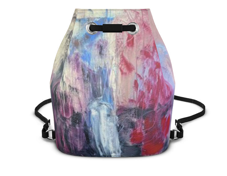 Leather Bucket Backpack Abstract Sailing-FABA Collection