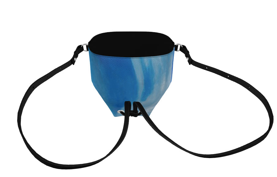 Leather Bucket Backpack Blue Wave-FABA Collection