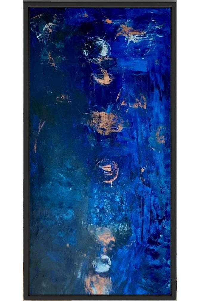 Abstract Blue: Chakras Oil Painting - FABA Collection