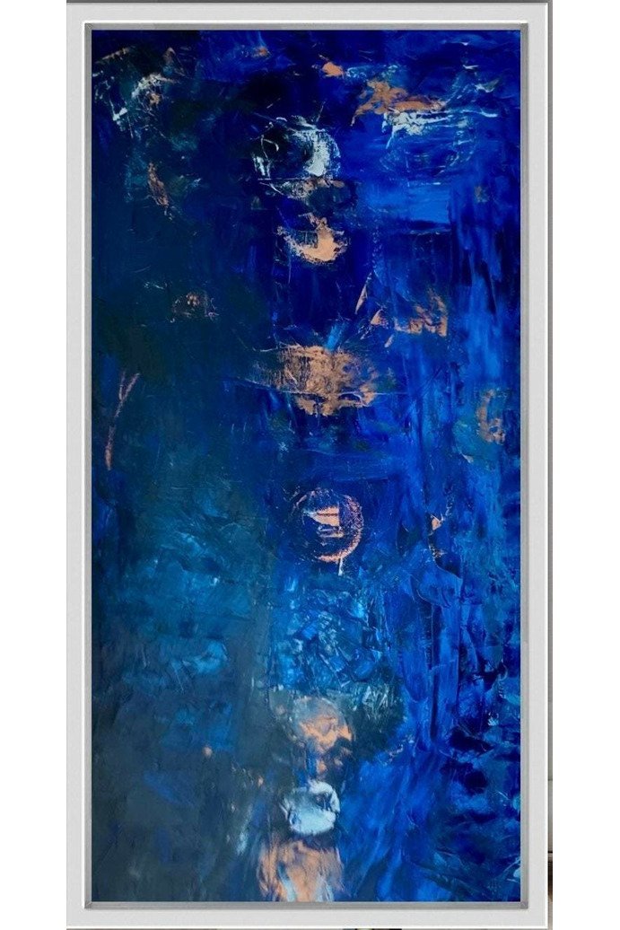 Abstract Blue: Chakras Oil Painting - FABA Collection