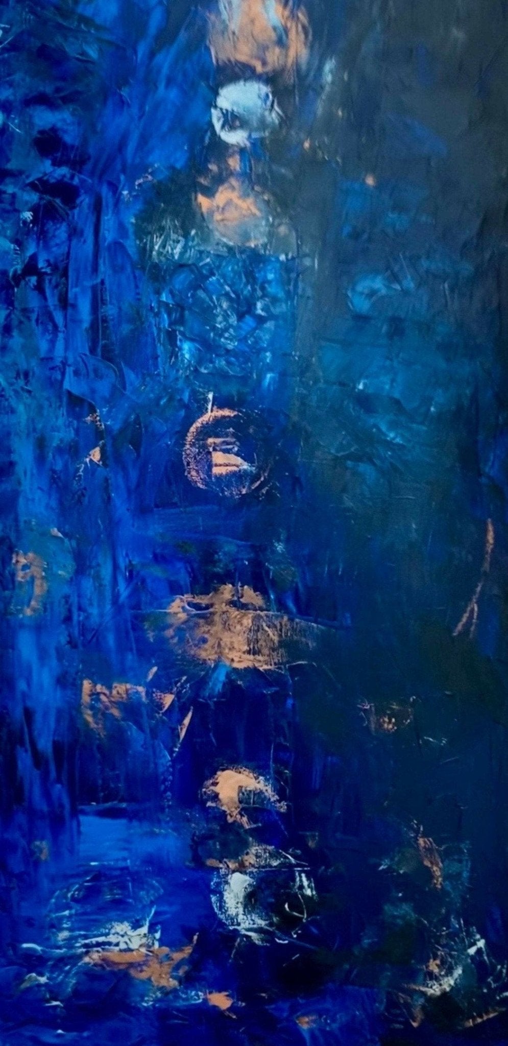 Abstract Blue: Chakras Oil Painting - FABA Collection