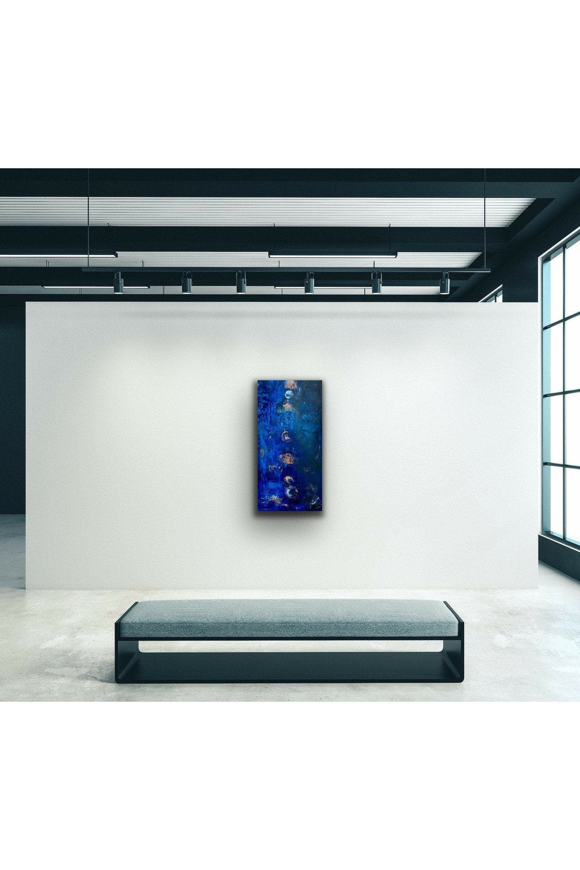 Abstract Blue: Chakras Oil Painting - FABA Collection