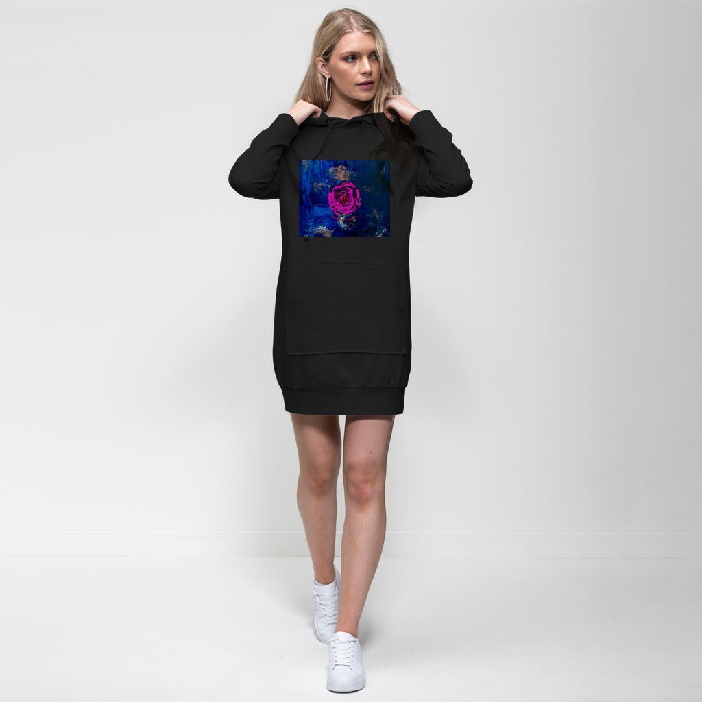 Chakras Beauty and Love hoodie dress ringspun cotton 280gsm relaxed mini fit drawstring hood kangaroo pocket XS-2XL