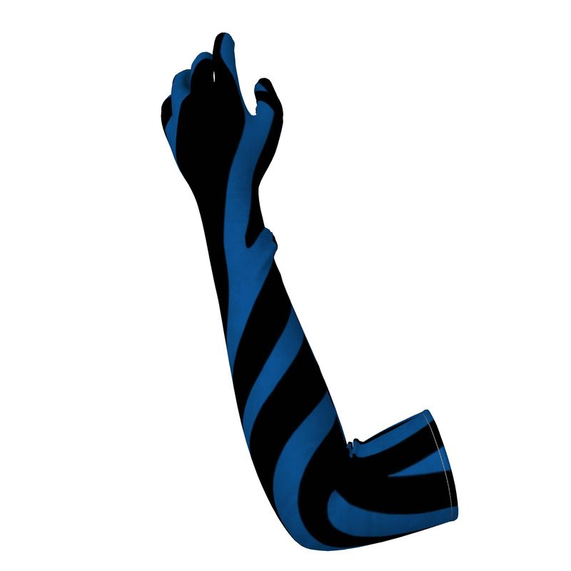 Crushed Velours Opera Gloves True Blue Zebra - FABA Collection