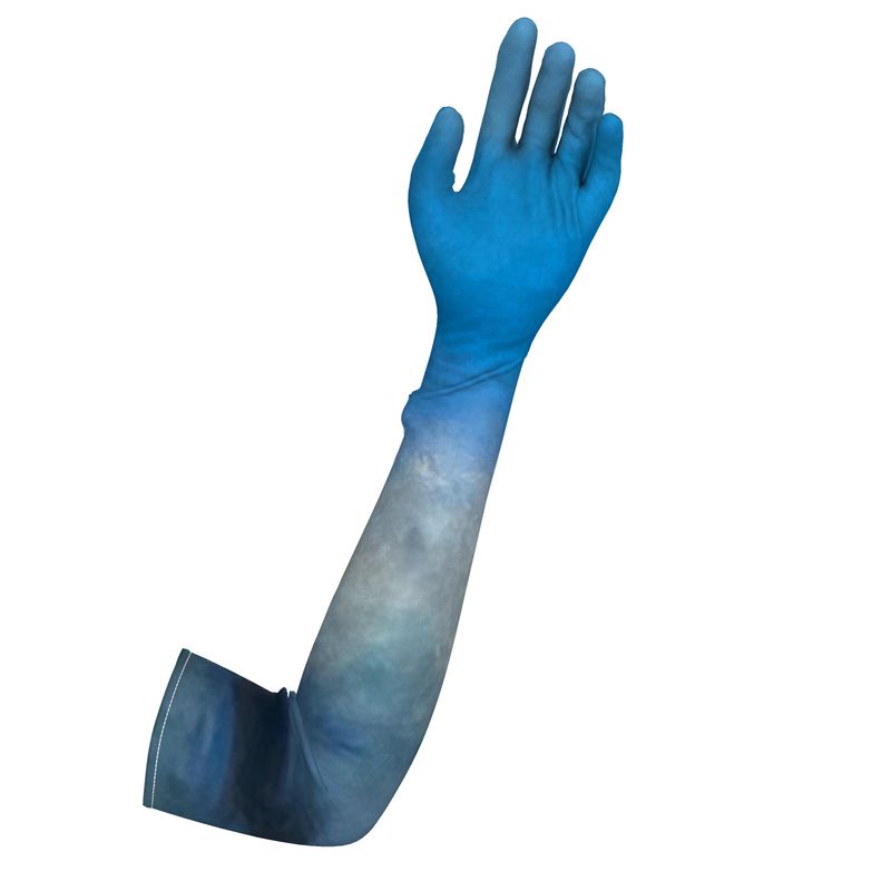 Crushed Velvet Opera Gloves Wave and Sky - FABA Collection