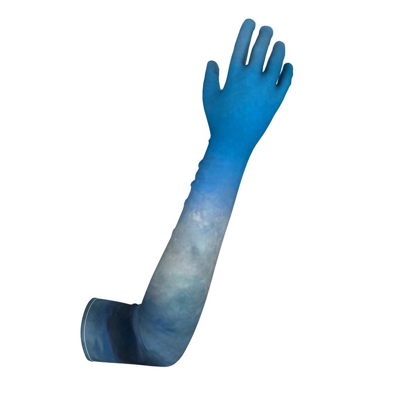 Crushed Velvet Opera Gloves Wave and Sky - FABA Collection