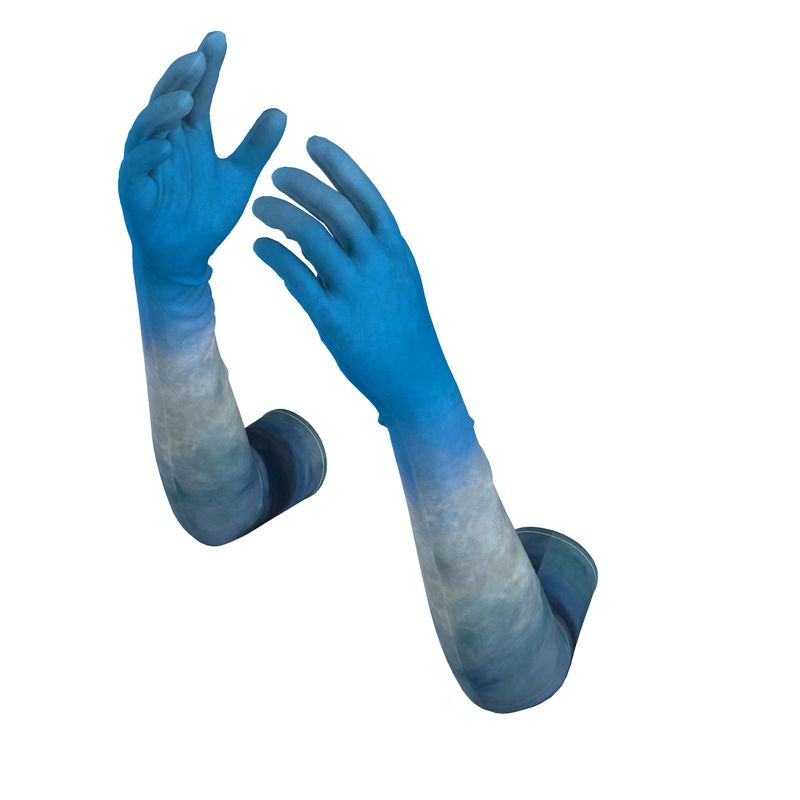 Crushed Velvet Opera Gloves Wave and Sky - FABA Collection