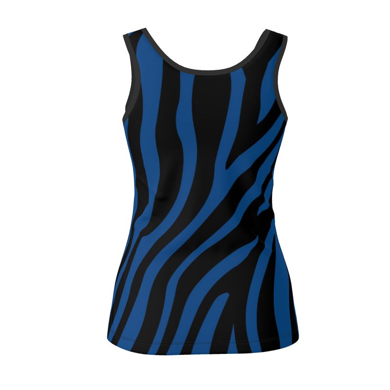 Designer Tank Tops Blue Zebra - FABA Collection