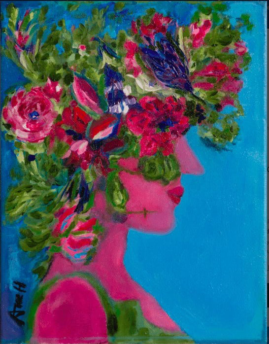 Gaia Framed in Gold Oil Painting - FABA Collection