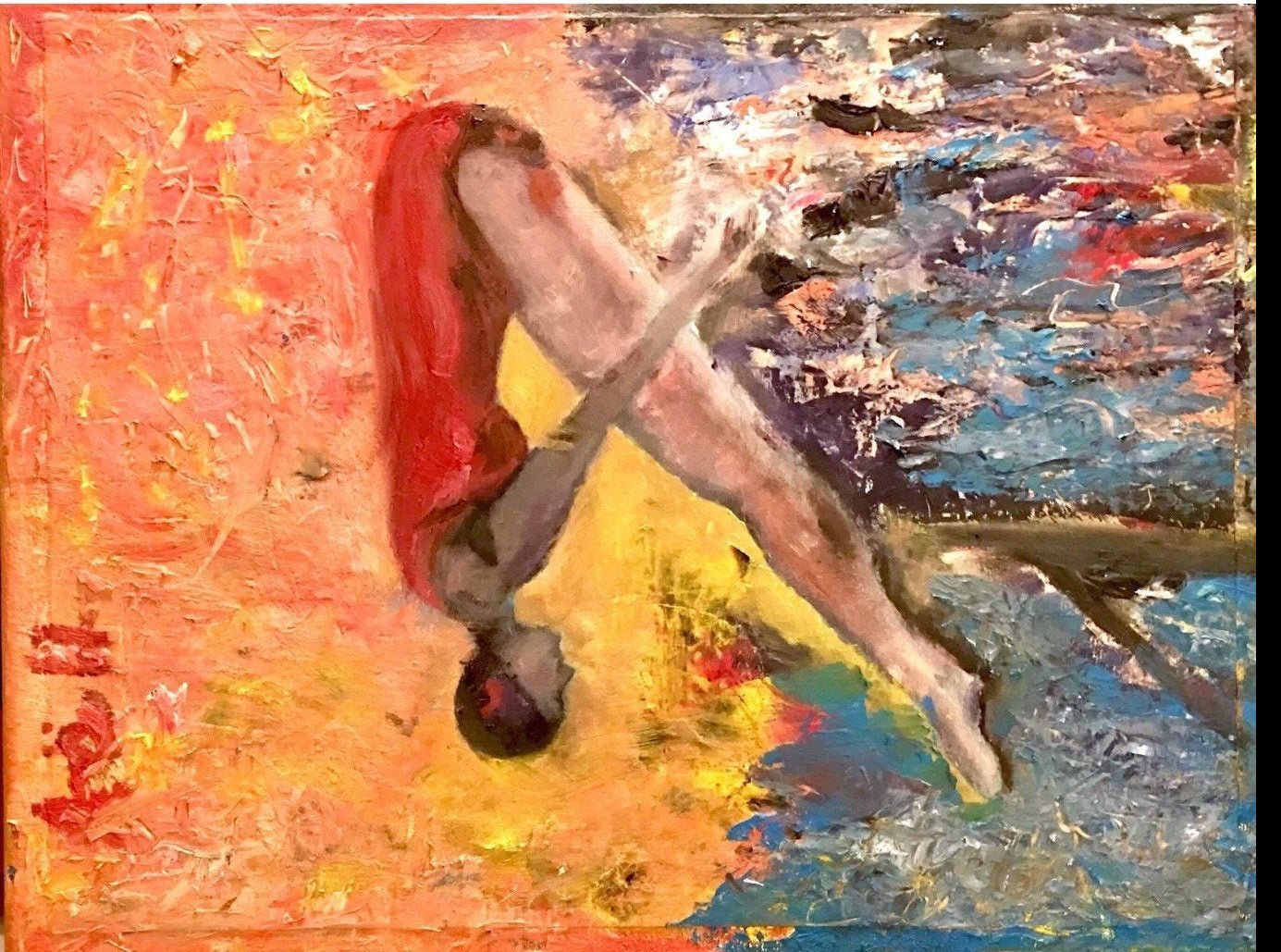 GRAFFITI SWAN DIVE mixed media art - FABA Collection