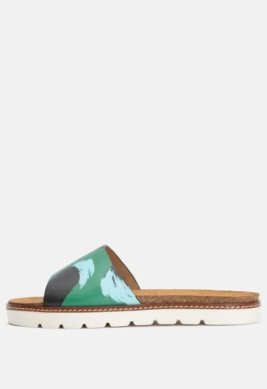 Handcrafted Sparks Women's Leather Sliders - FABA Collection