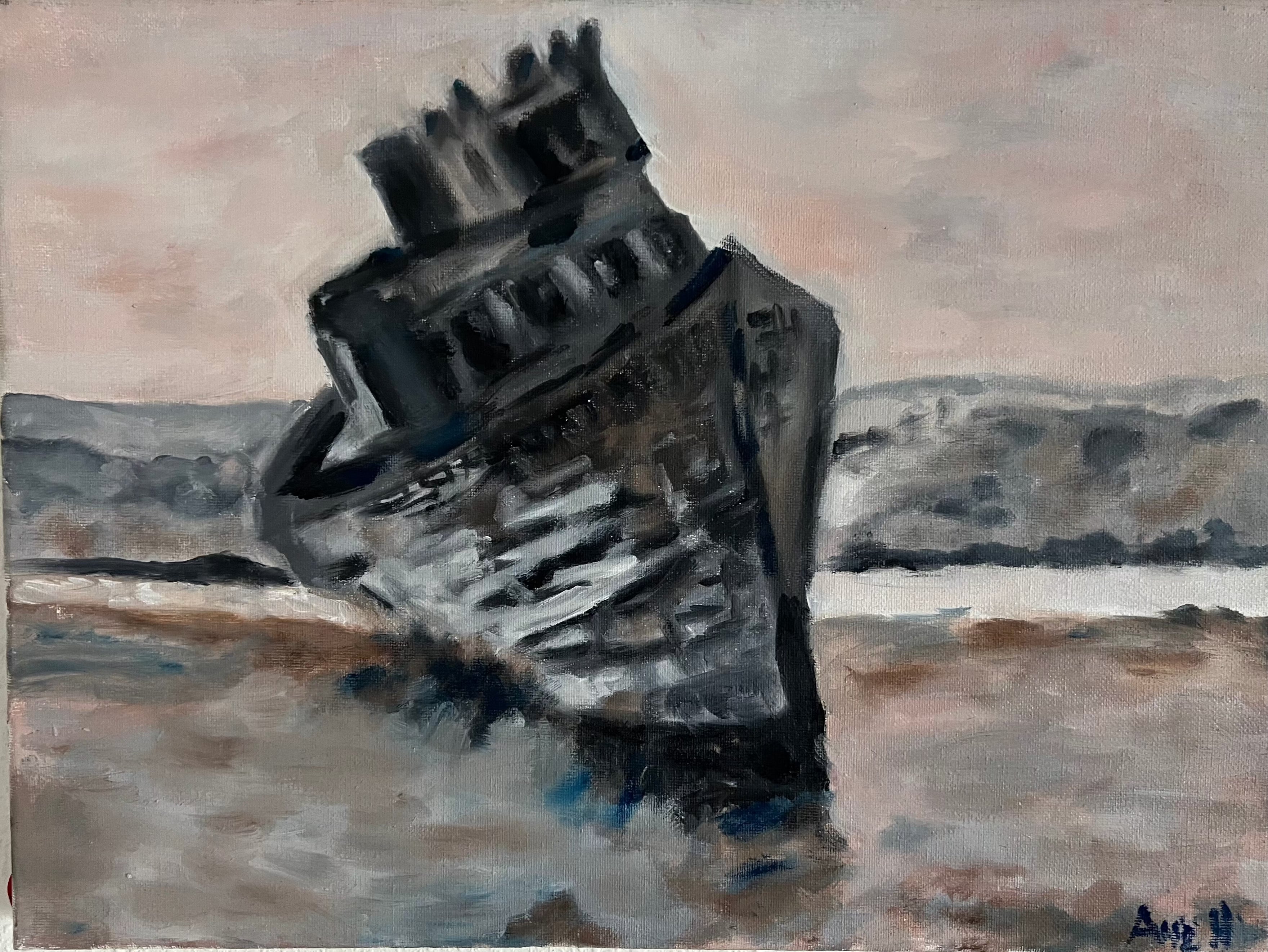Point Reyes Sunken Ship oil painting-FABA Collection