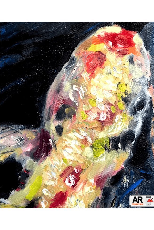 Koi On Fire Oil Painting - FABA Collection