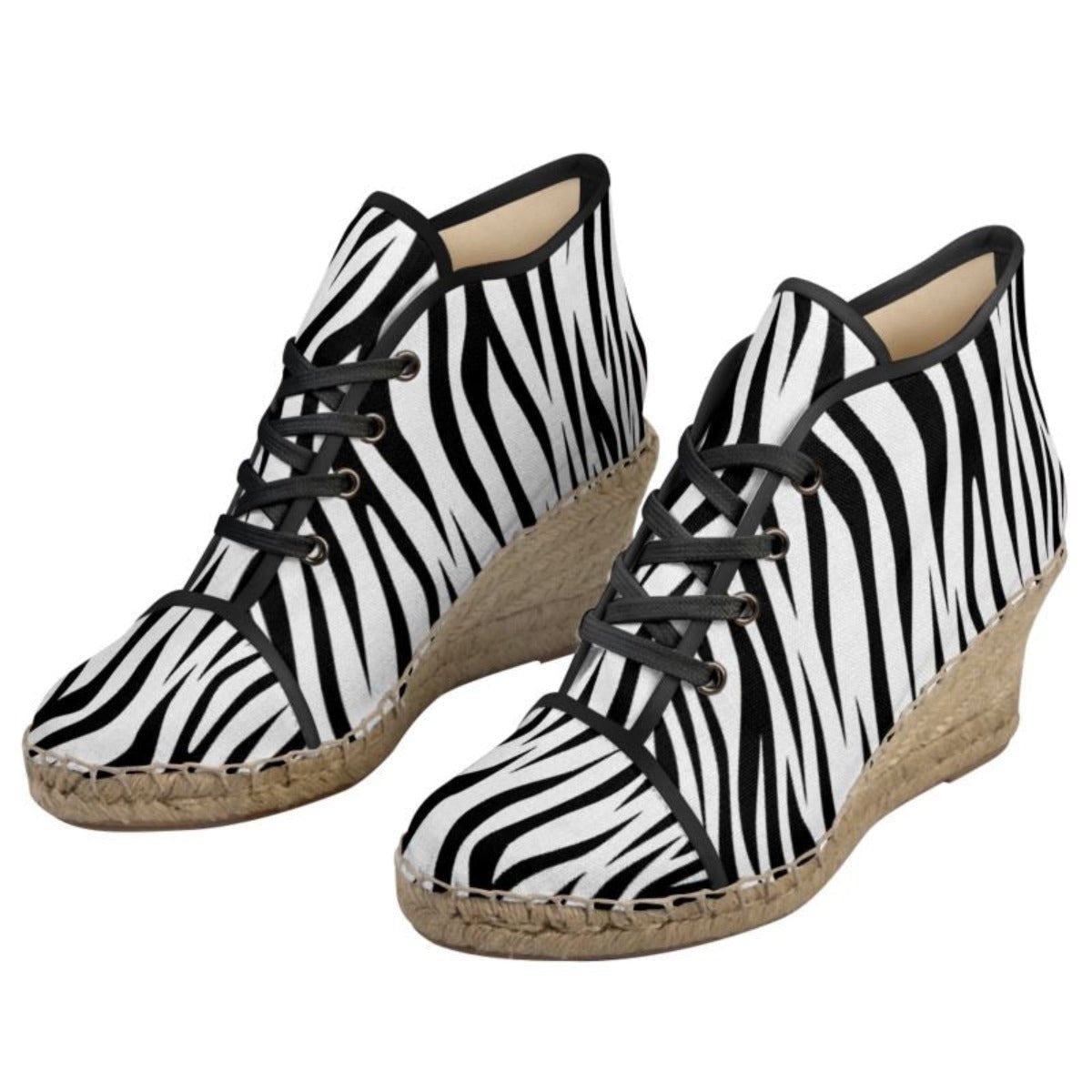 Ladies Wedge Espadrilles Zebra - FABA Collection
