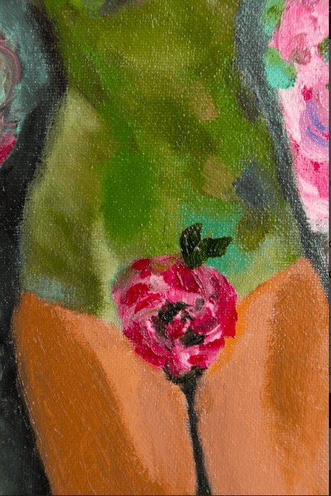 Lady in Bloom Framed Oil Painting - FABA Collection