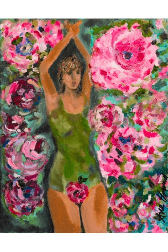 Lady in Bloom Framed Oil Painting - FABA Collection