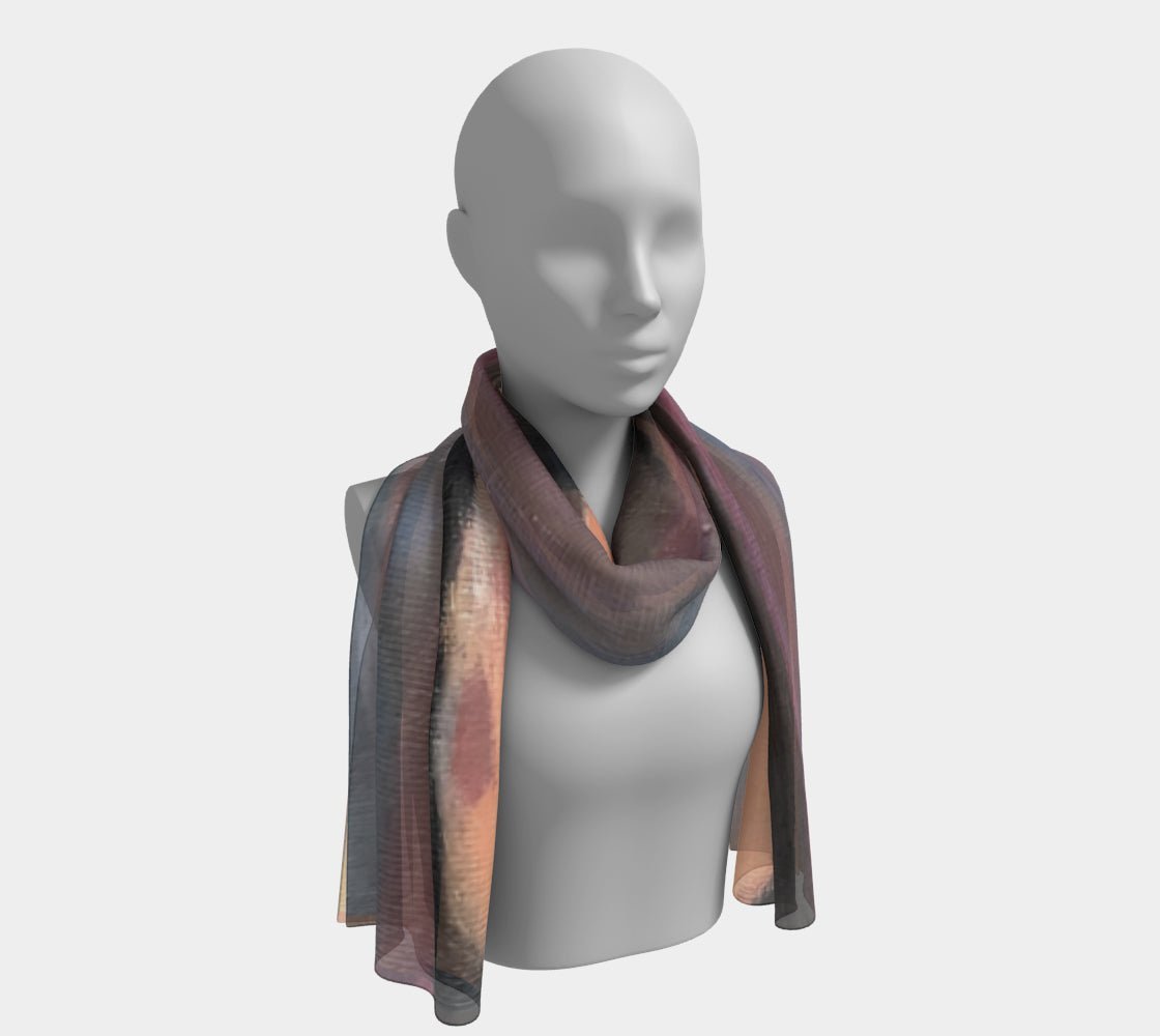 Long Silk Scarf Big Sur Sunset Limited Edition - FABA Collection