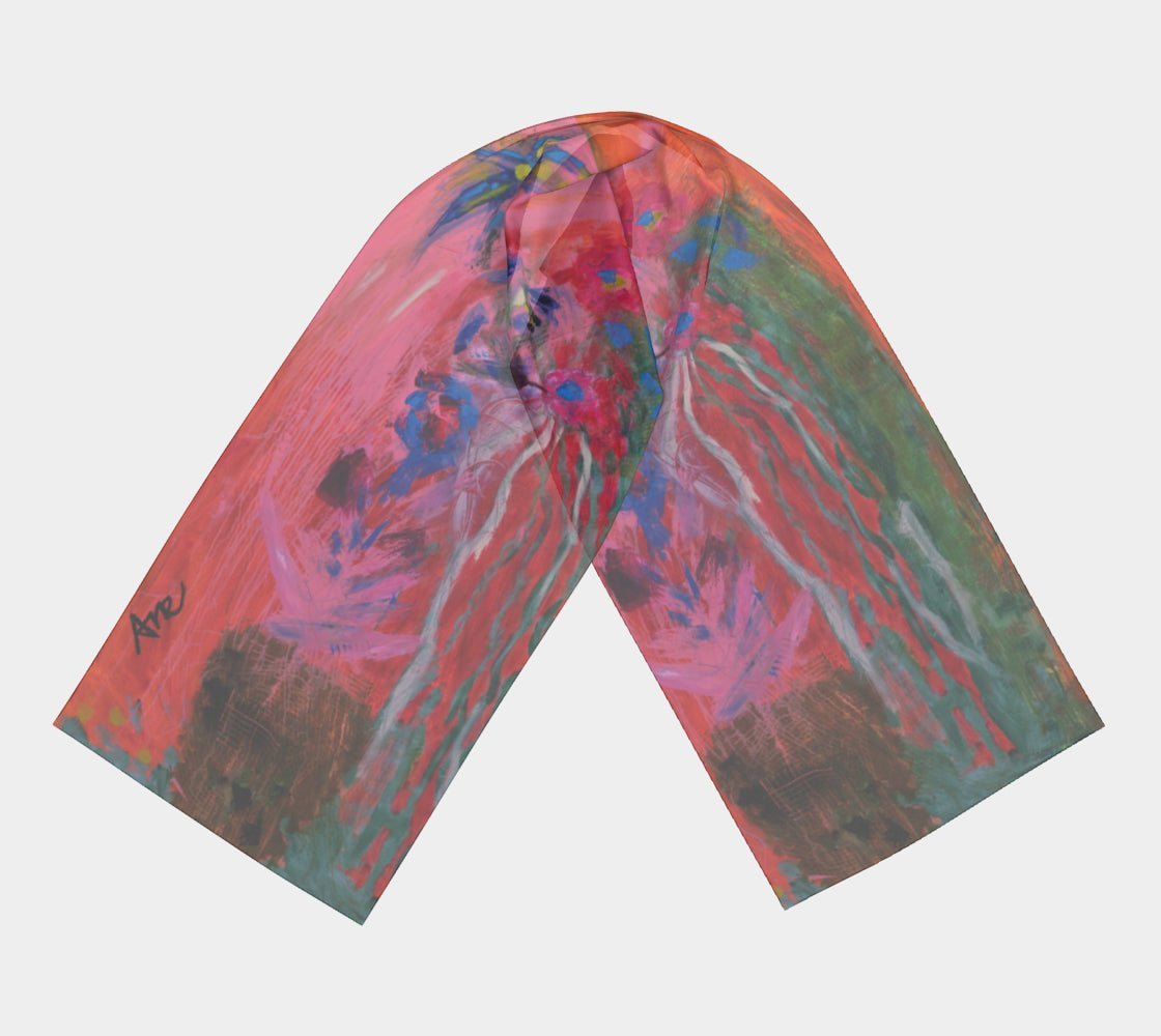 Long Silk Scarf Bird of Paradise - FABA Collection