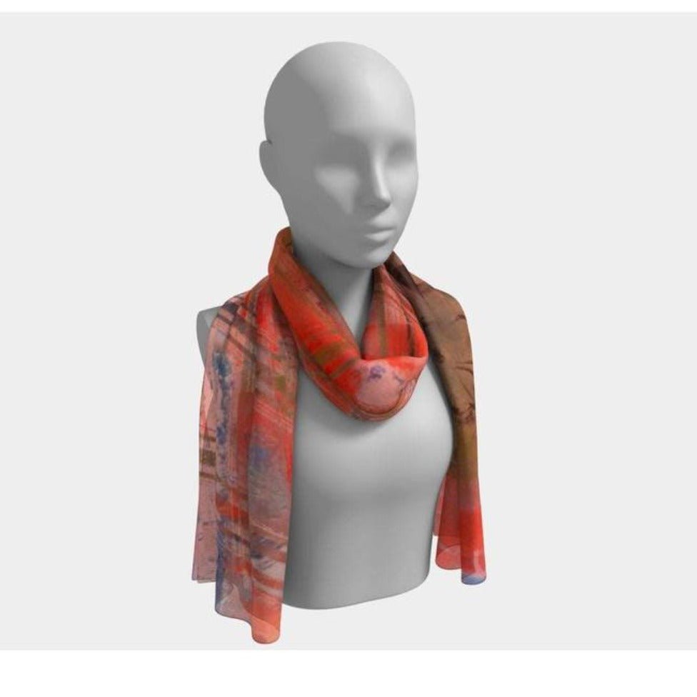 Long Silk Scarf Love in the City of Angels - FABA Collection