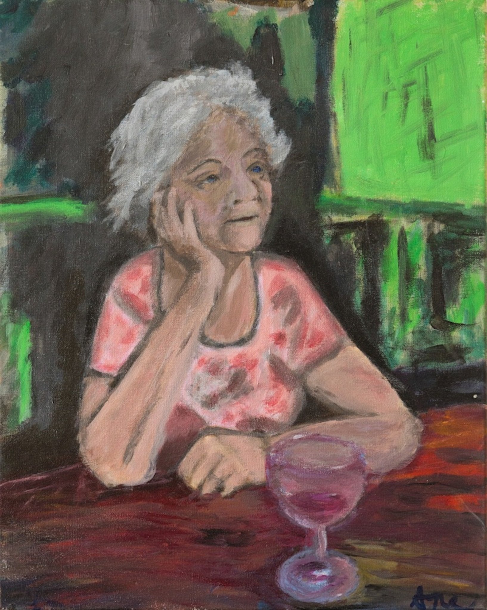 Maman at the Terrace Painting - FABA Collection