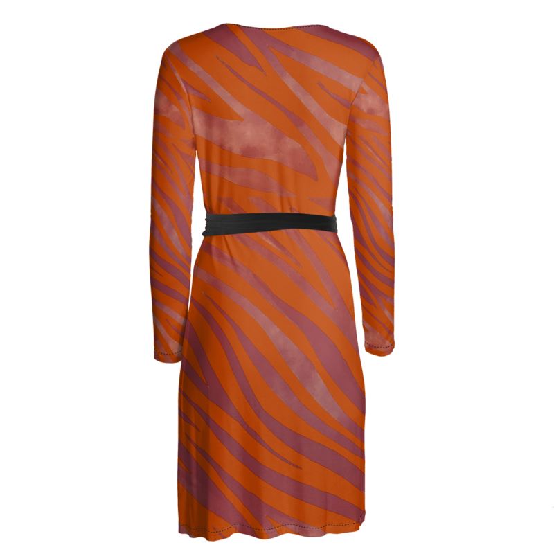 Midi Wrap Dress Red Zebra - FABA Collection