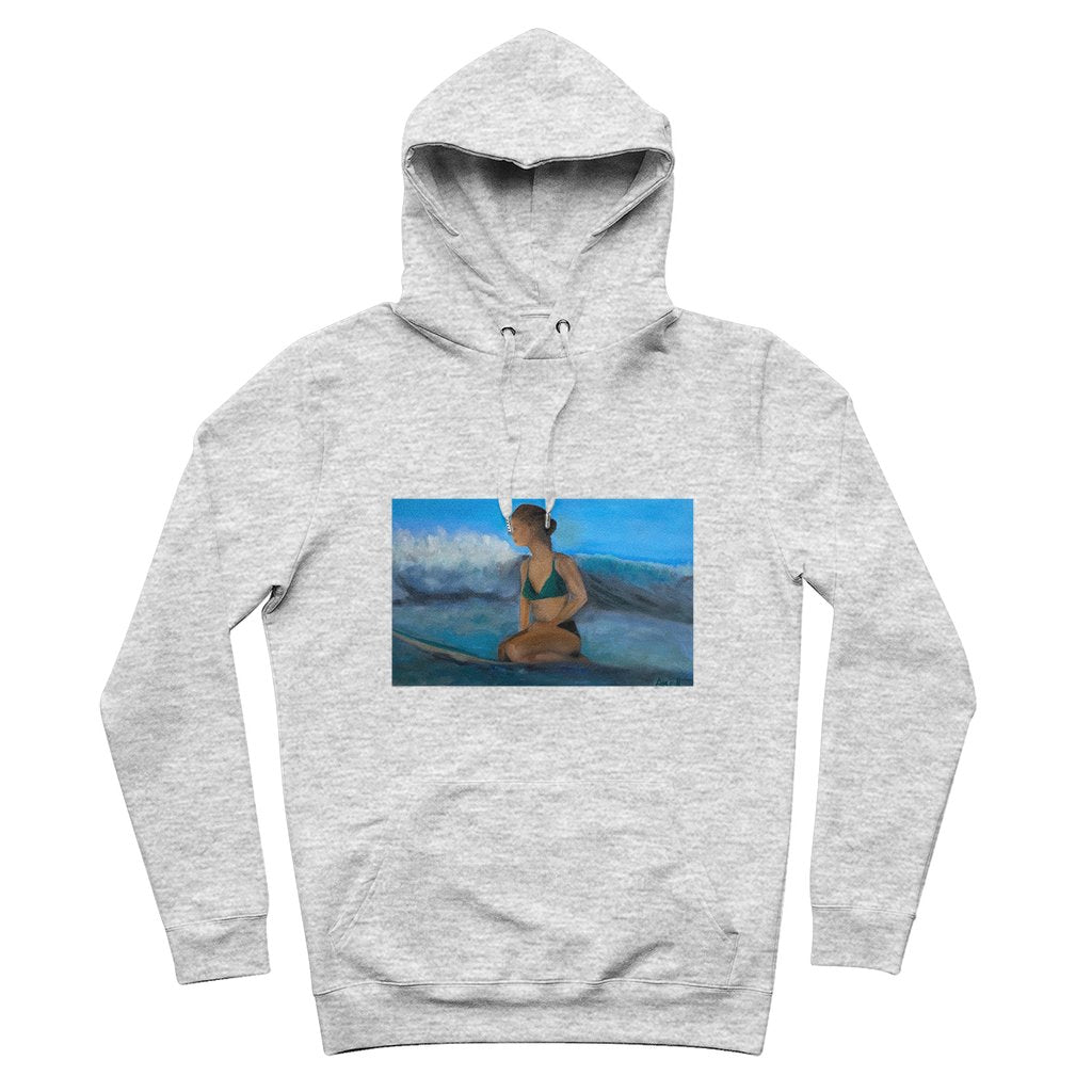 Organic Cotton Hoodie Surfer Waiting for the next Wave - FABA Collection