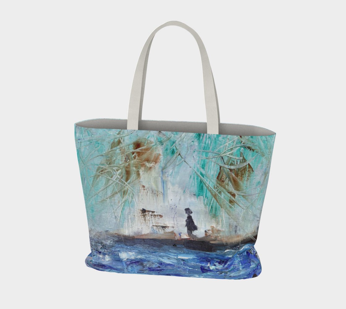 Oversized Cotton Tote Bag By the Beach - FABA Collection