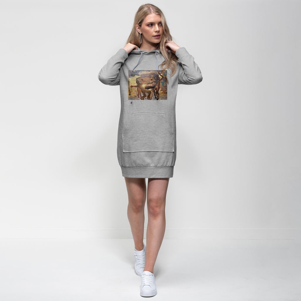 Premium Cotton Hoodie Dress The Dancers and the Bull - FABA Collection