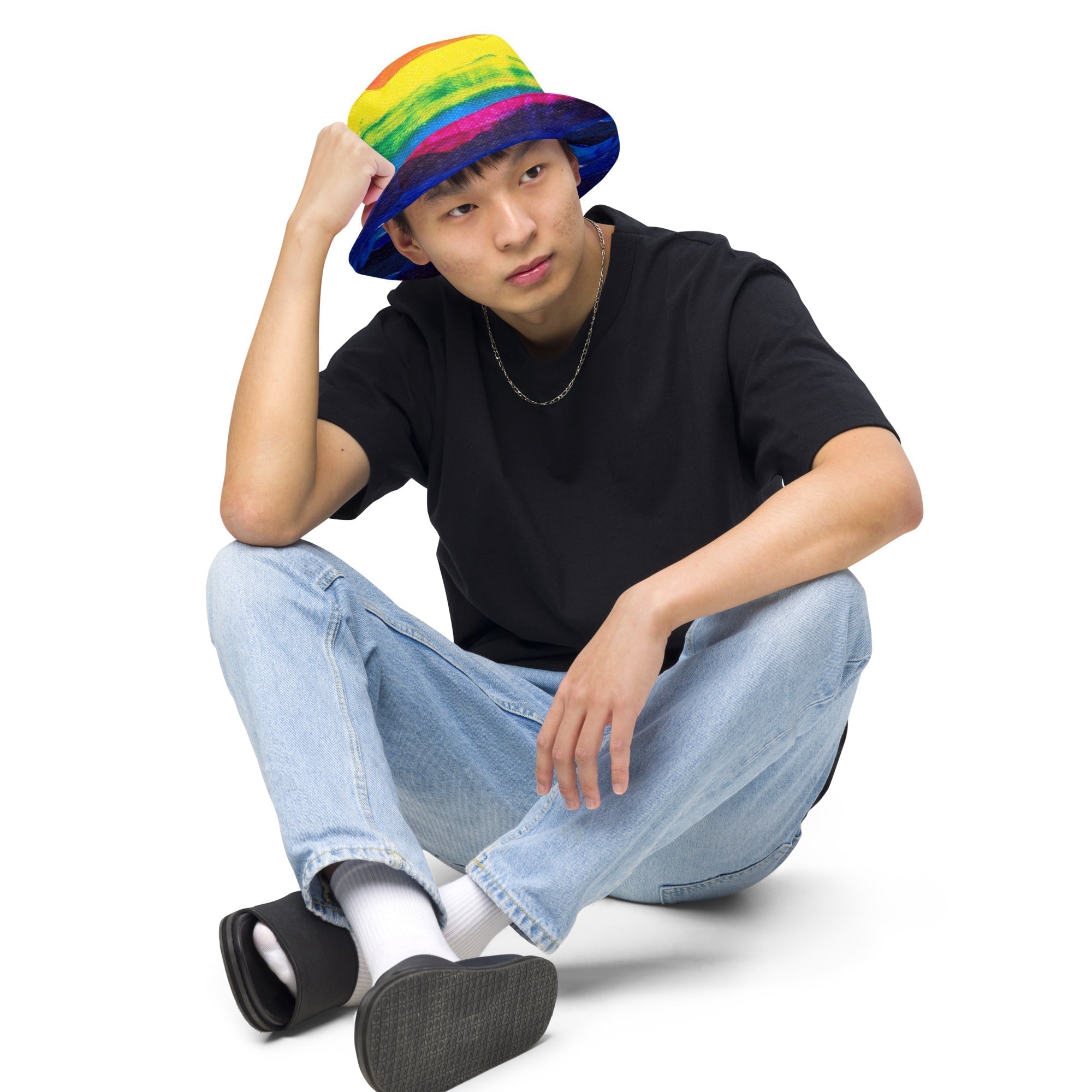 Reversible bucket hat Rainbow - FABA Collection