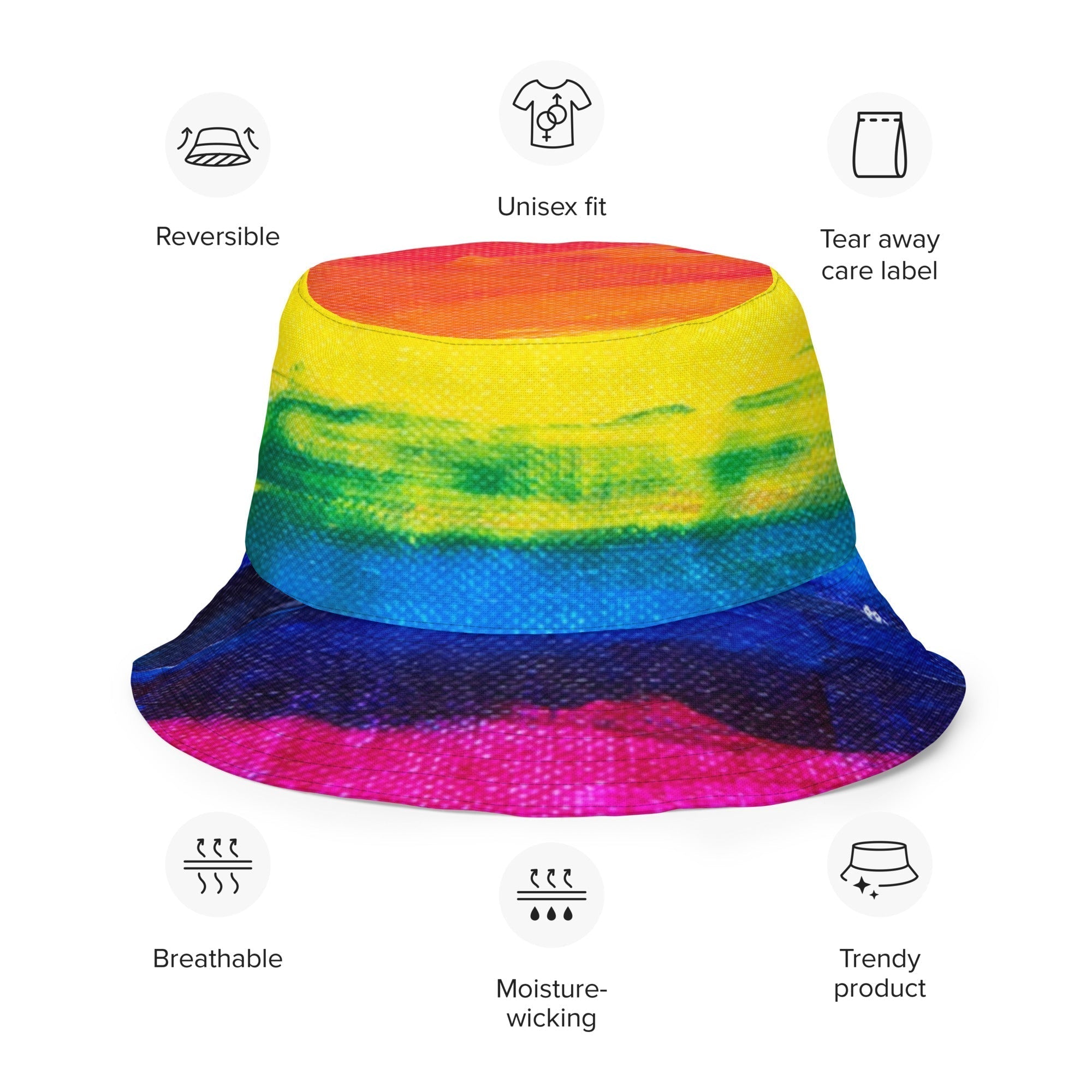 Reversible bucket hat Rainbow - FABA Collection
