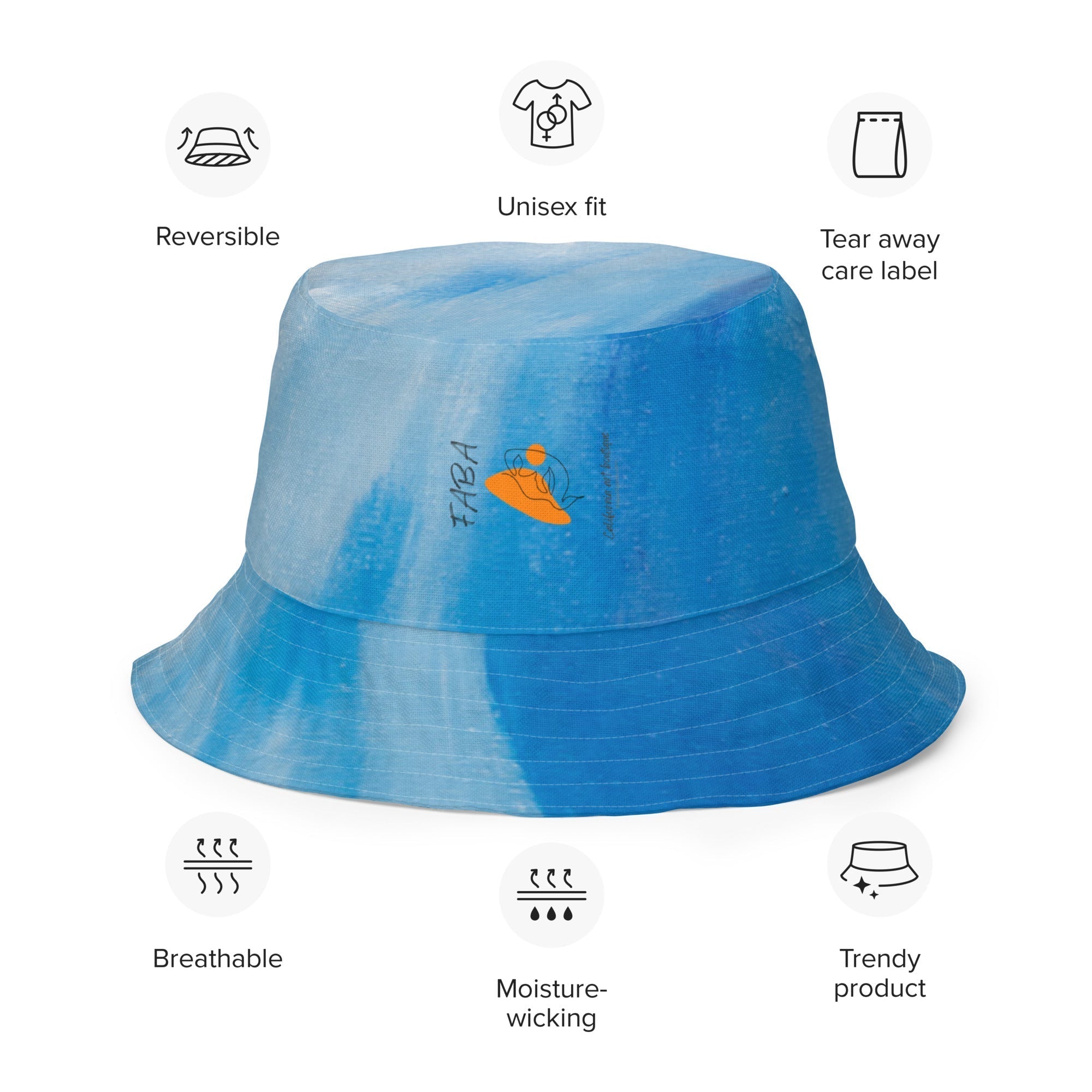 Reversible Bucket Hat Rising with the Wave - FABA Collection