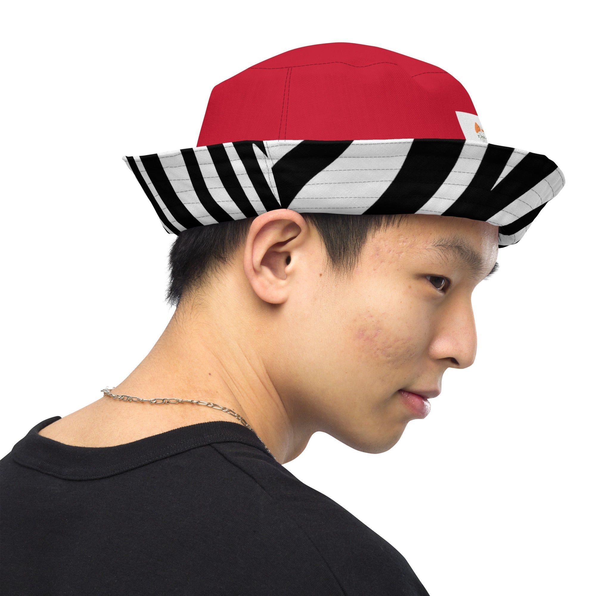 Reversible bucket Hat Zebra Cherry Red - FABA Collection