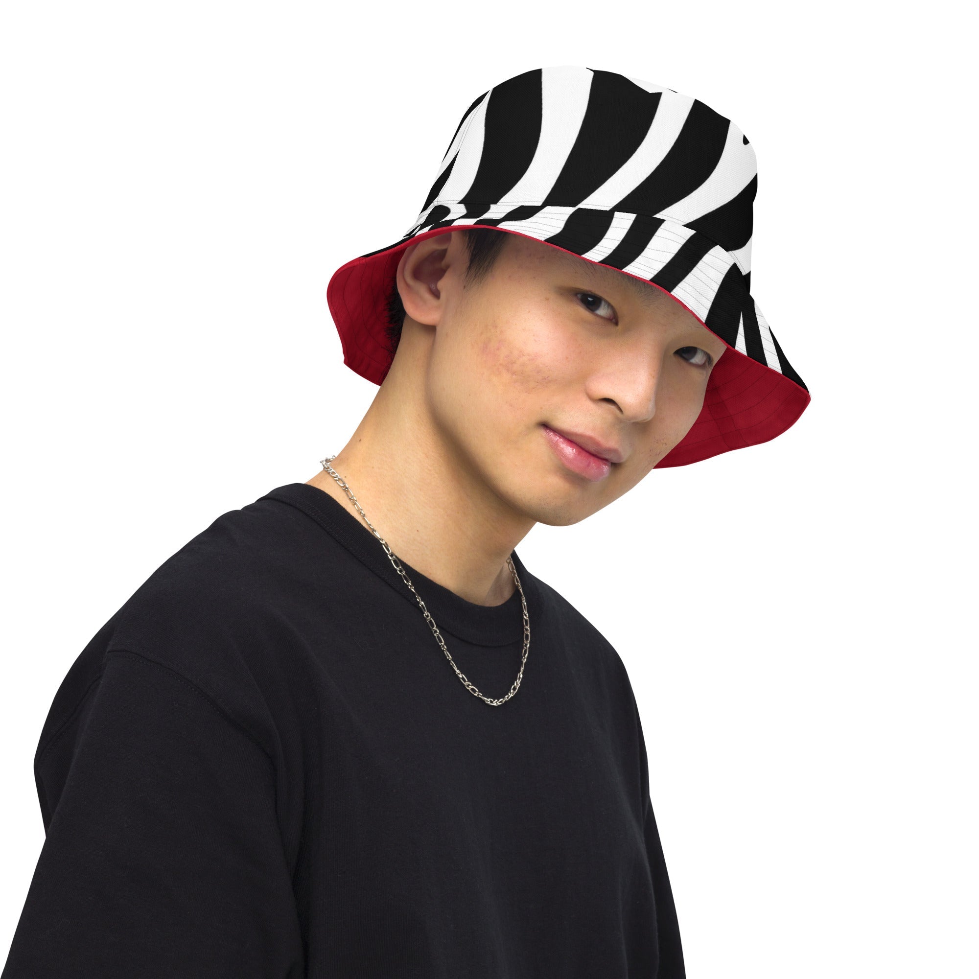 Reversible bucket Hat Zebra Cherry Red - FABA Collection